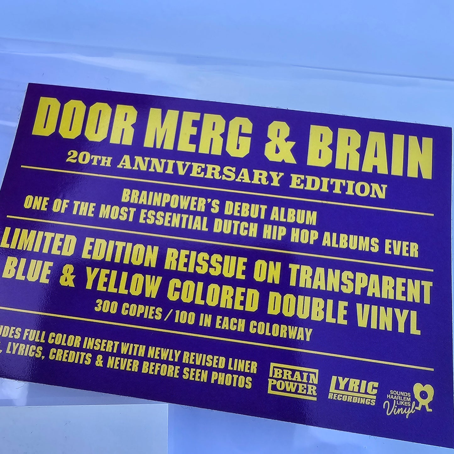 BRAINPOWER - BY MERG &amp; BRAIN (SEALED) LIMITED EDITION BLUE &amp; YELLOW COLORED 2XVINYL -NEW!-