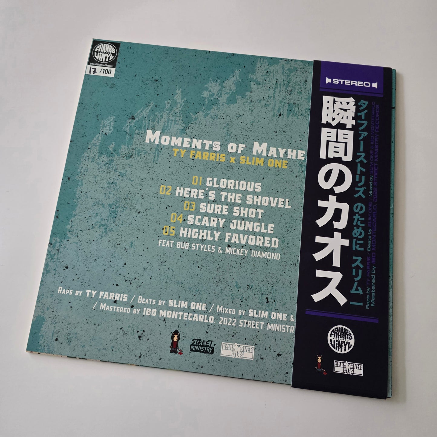 TY FARRIS X SLIM ONE - MOMENTS OF MAYHEM LIMITED EDITION JAPANESE OBI PURPLE MARBLED COLORED VINYL