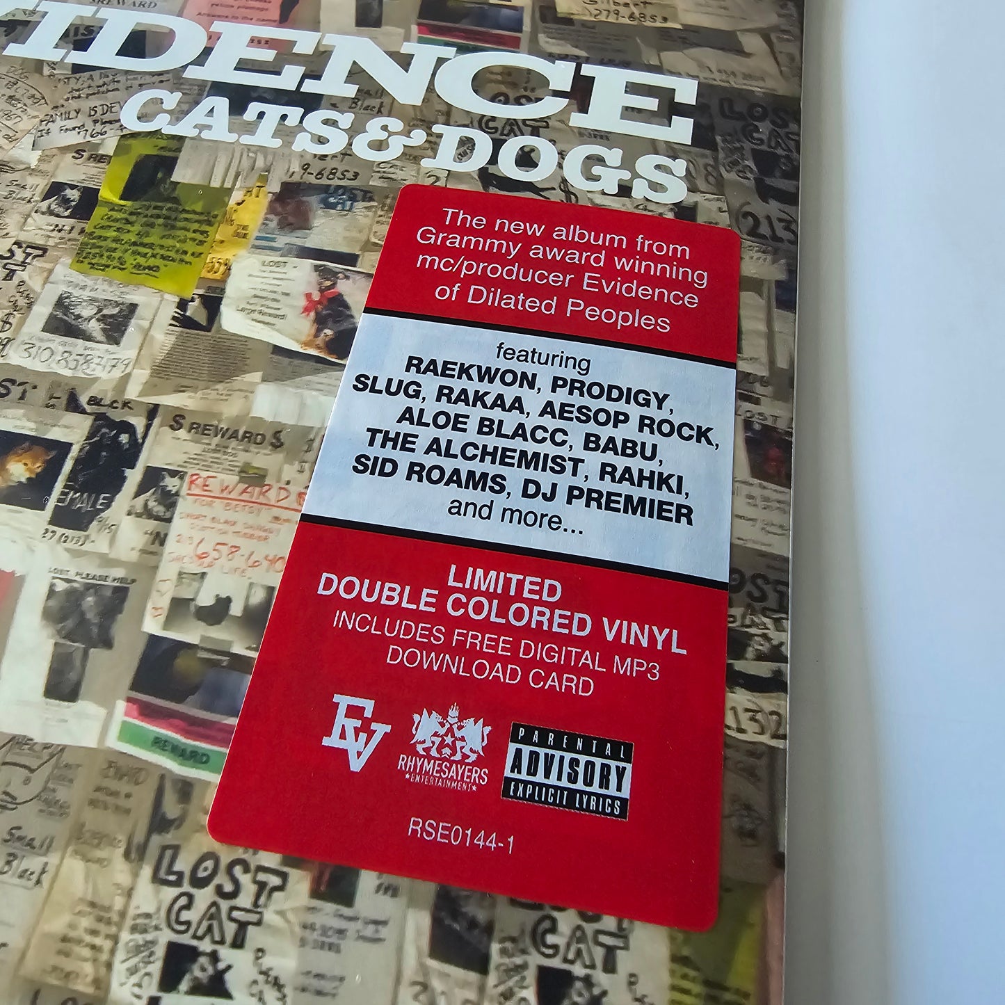 EVIDENCE - CATS & DOGS, COLORED (SEALED) VINYL -NEW!-